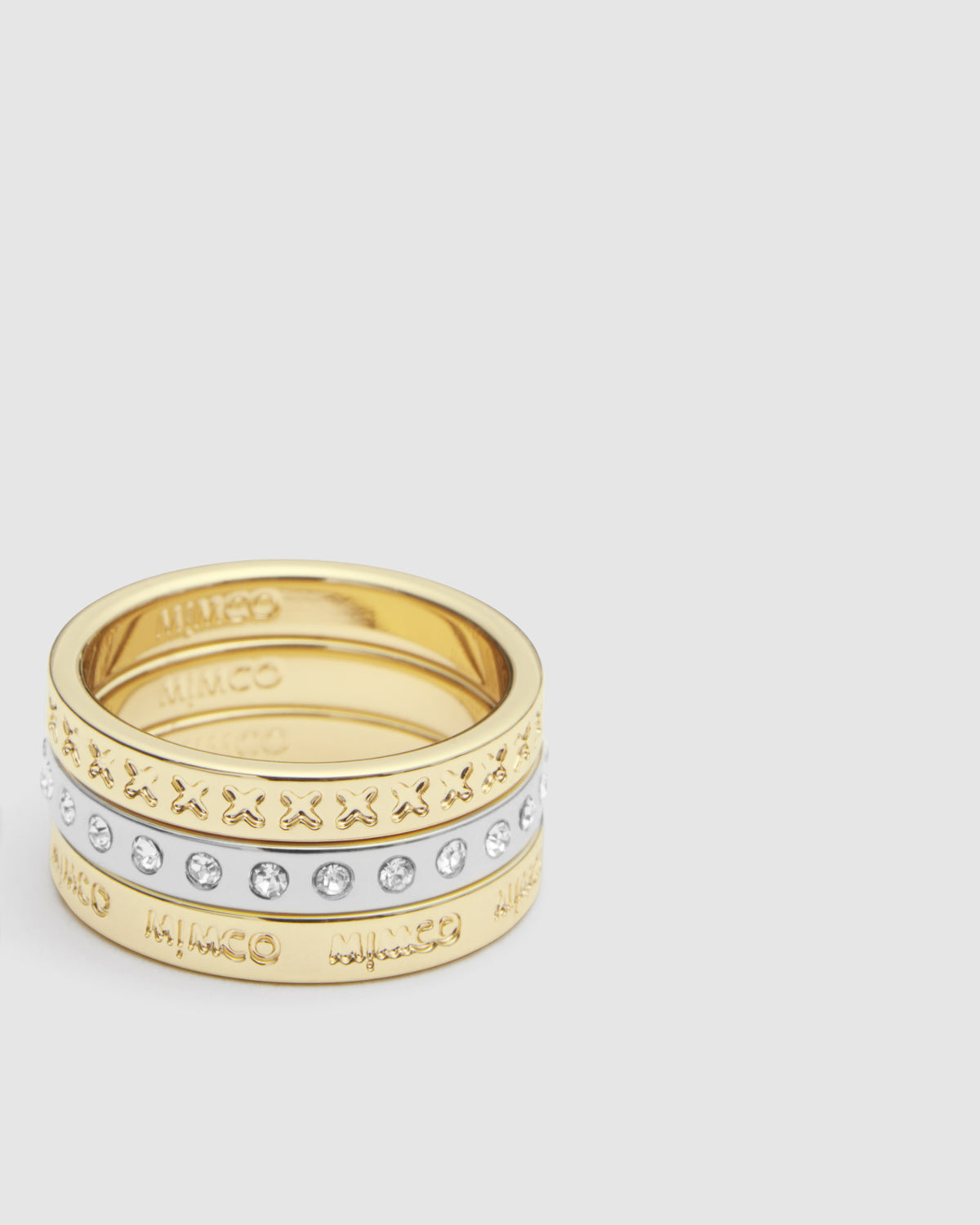 Halo Ring Stack - Gold Silver