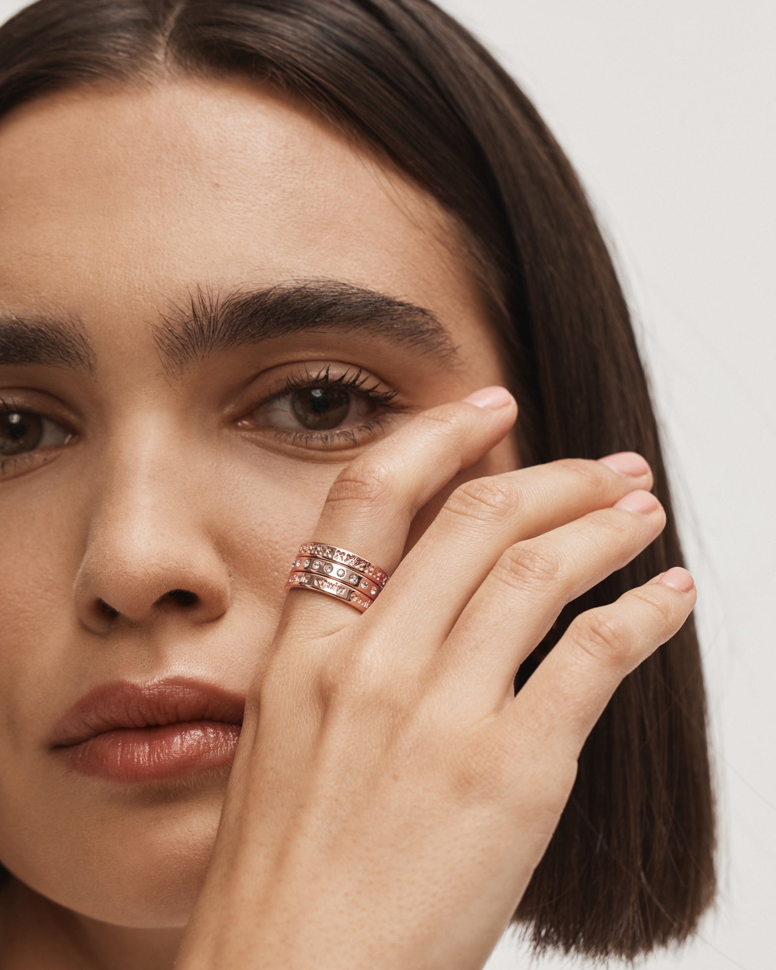 Halo Ring Stack - Rose Gold
