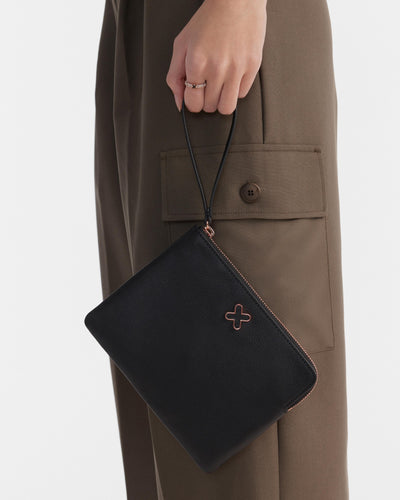 Hendrix Medium Pouch - Black Rose Gold