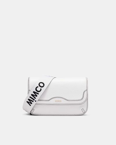 Jett Flapover Crossbody Bag - White Black