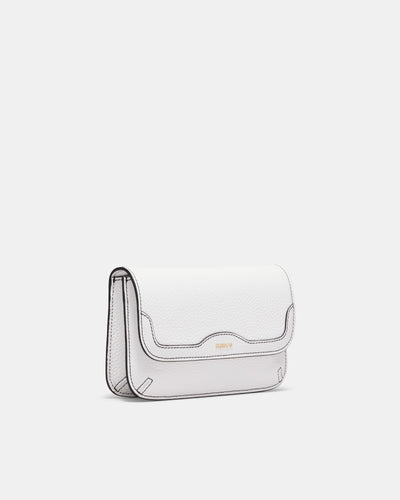 Jett Flapover Crossbody Bag - White Black