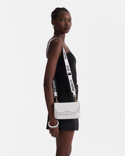 Jett Flapover Crossbody Bag - White Black