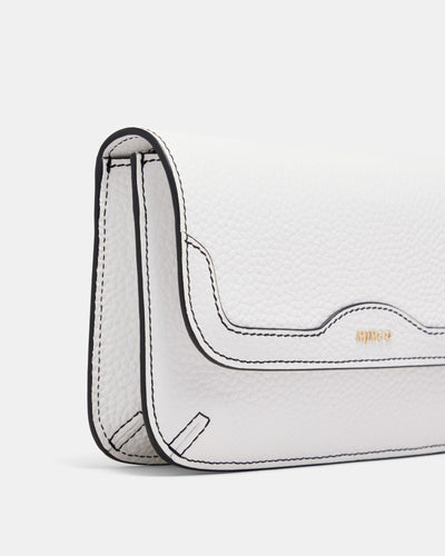 Jett Flapover Crossbody Bag - White Black