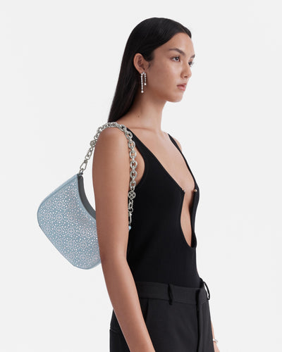 Mim-Gram Sparkle Shoulder Bag - Denim