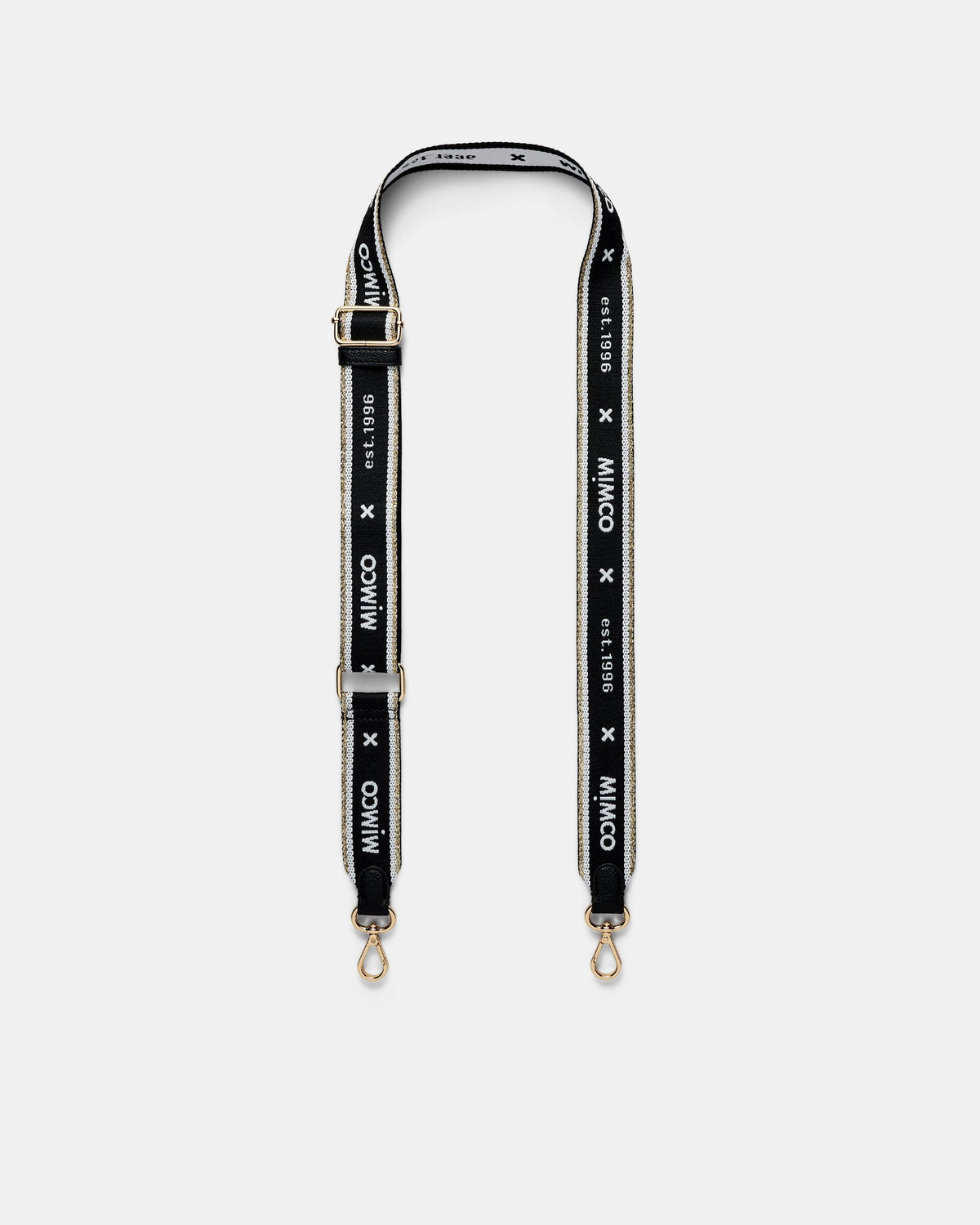 Mim 96 Webbing Bag Strap - Black Light Gold