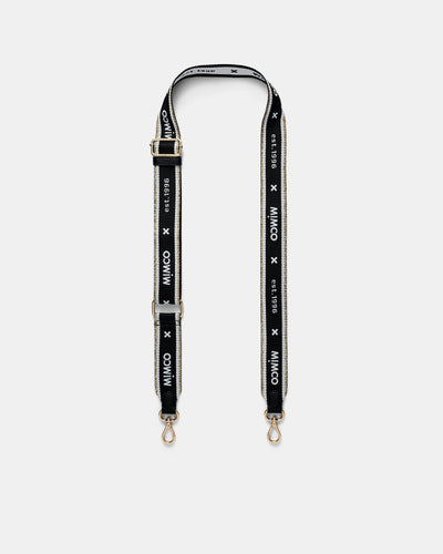 Mim 96 Webbing Bag Strap - Black Light Gold