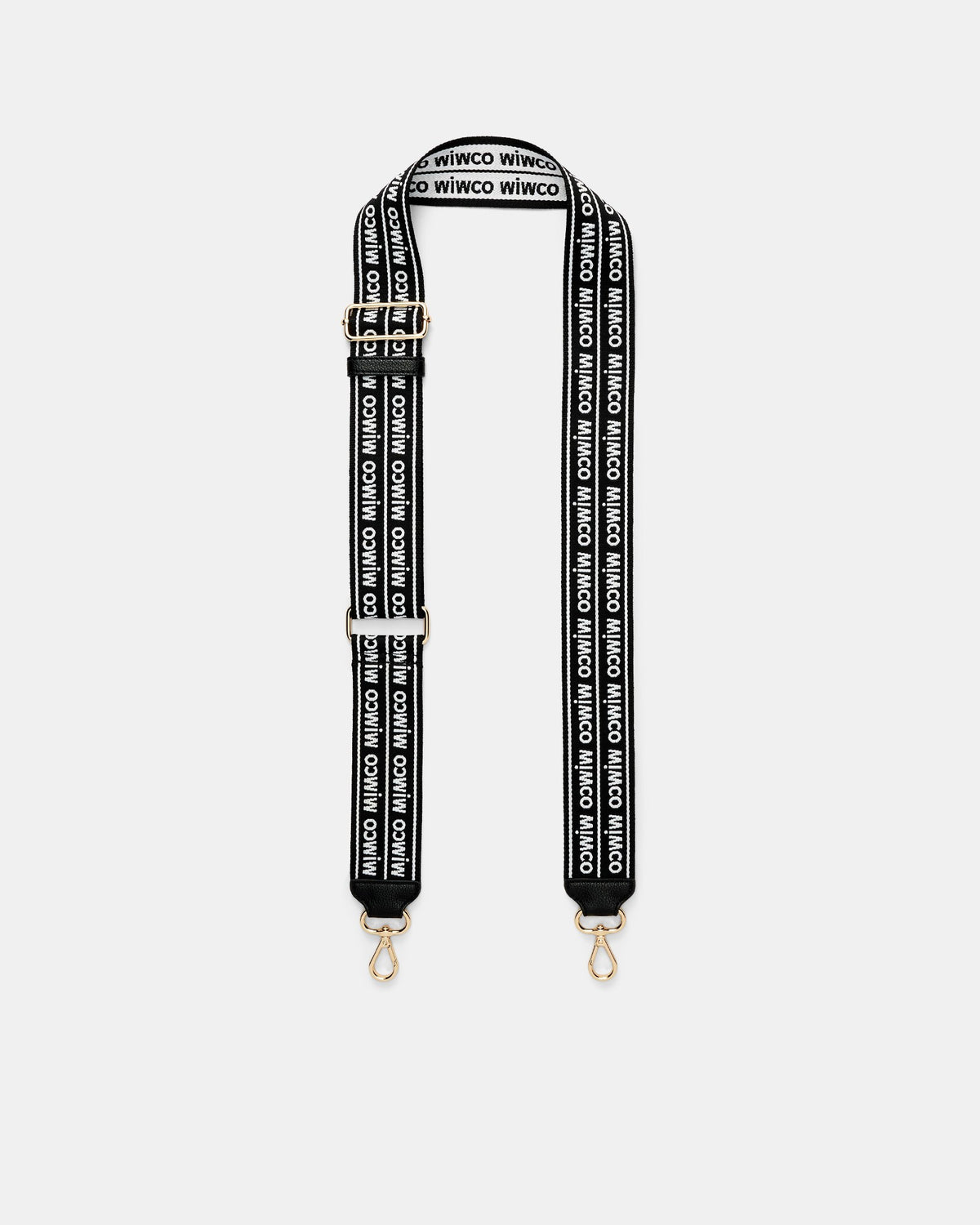 Mim Duo Webbing Bag Strap - Black Light Gold