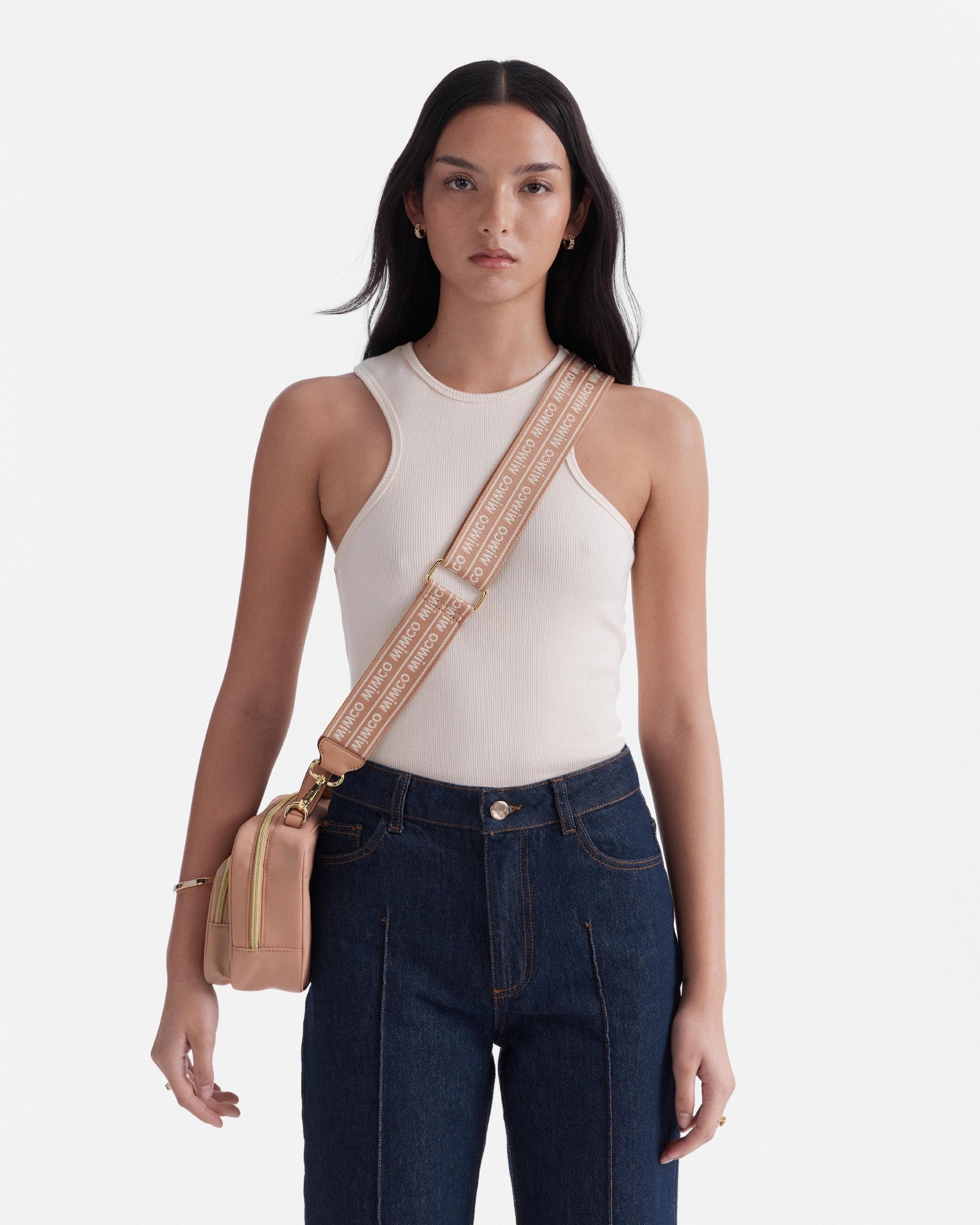 Mim Duo Webbing Bag Strap - Almond
