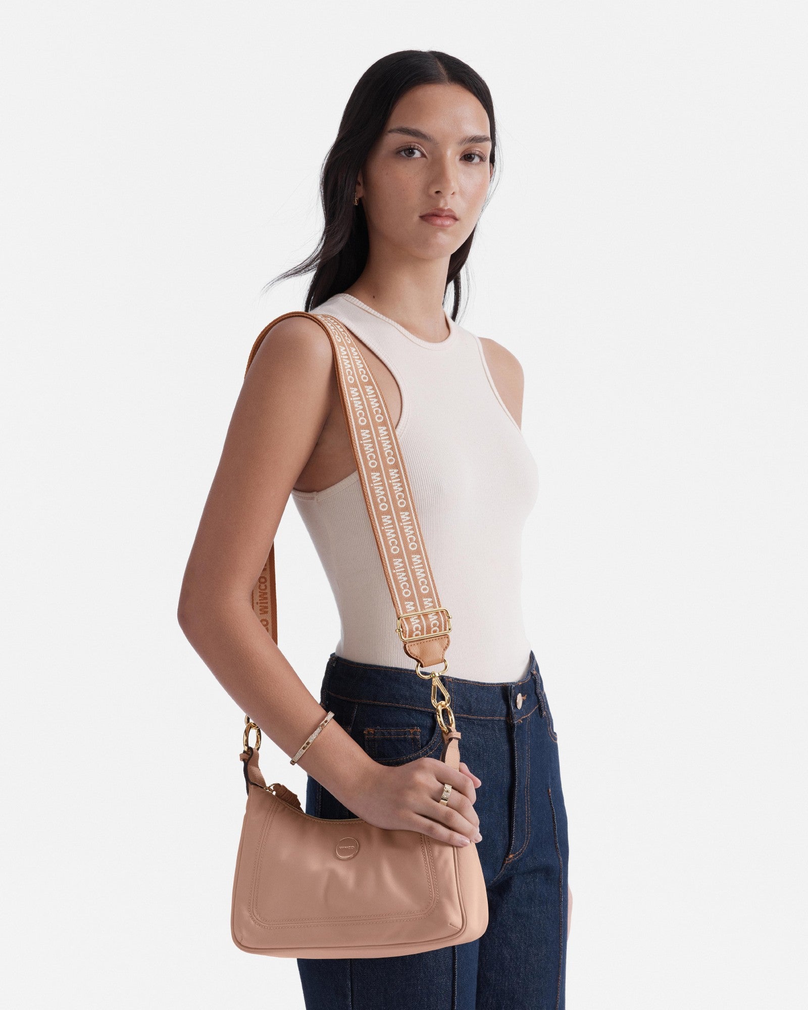 Mim Duo Webbing Bag Strap - Almond