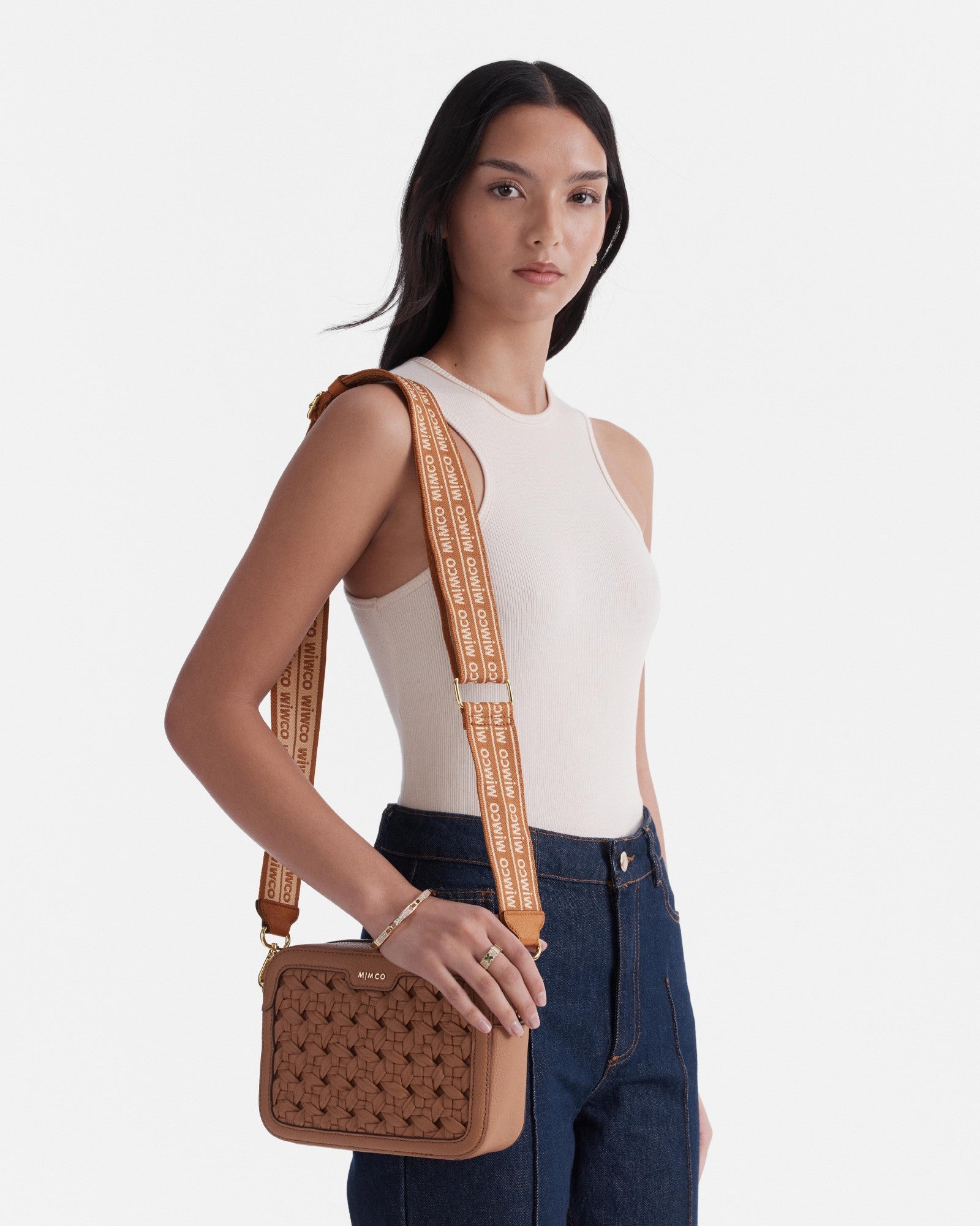 Mim Duo Webbing Bag Strap - Caramel