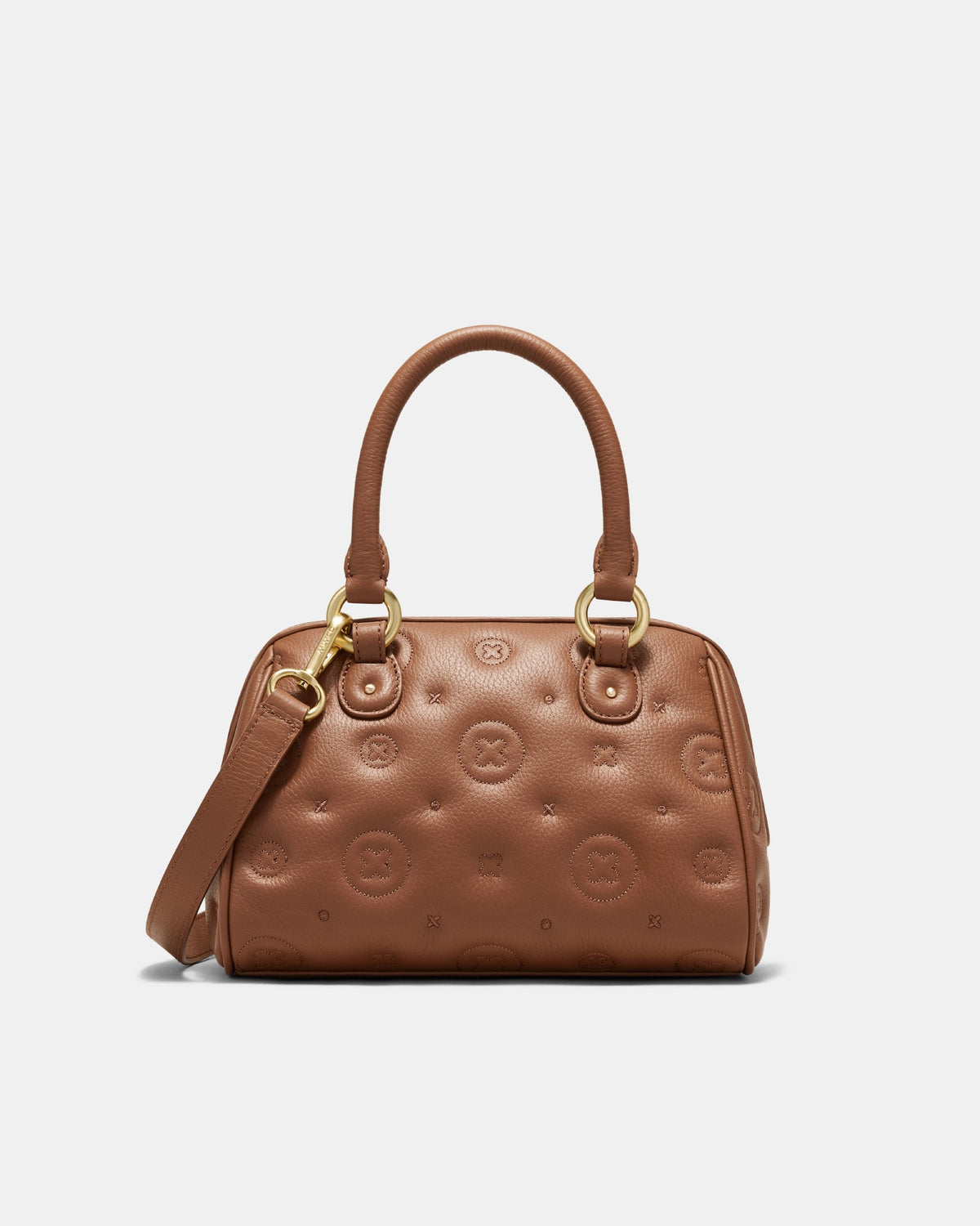 Flashback Leather Bowler Crossbody Bag - Mousse