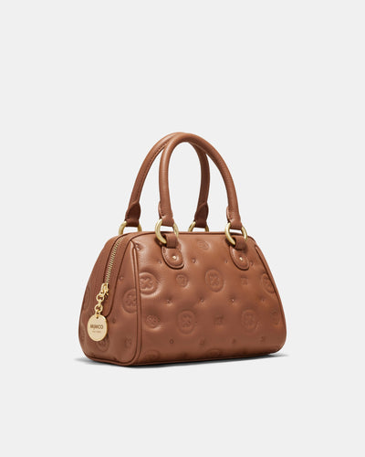 Flashback Leather Bowler Crossbody Bag - Mousse