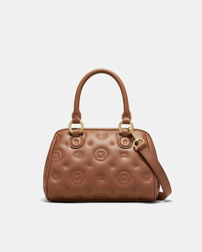 Flashback Leather Bowler Crossbody Bag - Mousse