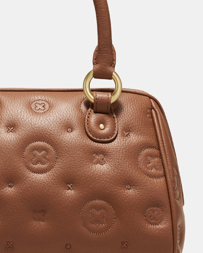 Flashback Leather Bowler Crossbody Bag - Mousse