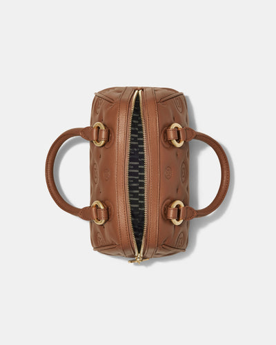 Flashback Leather Bowler Crossbody Bag - Mousse