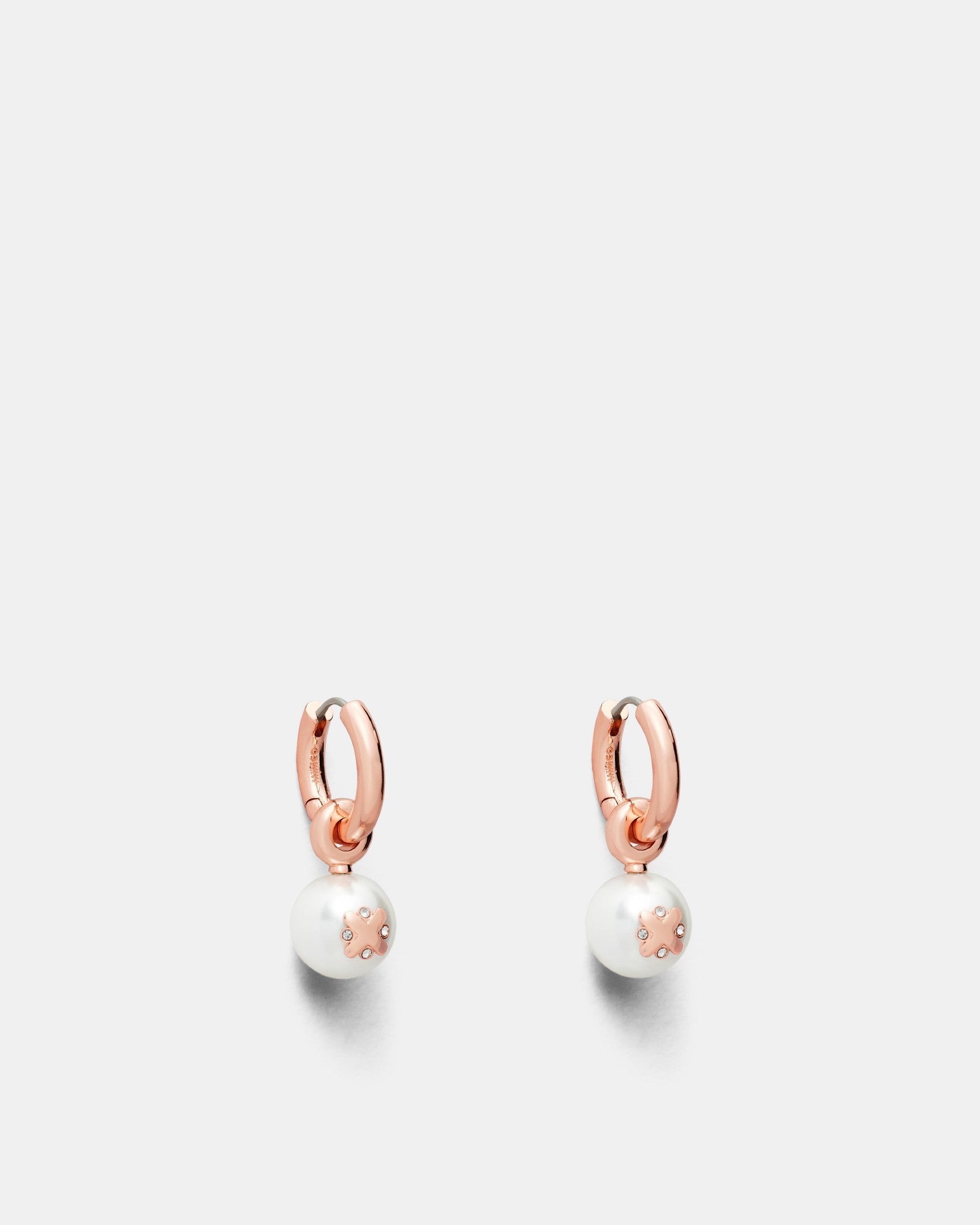 Supermicra Charm Hoop Earrings - Rose Gold