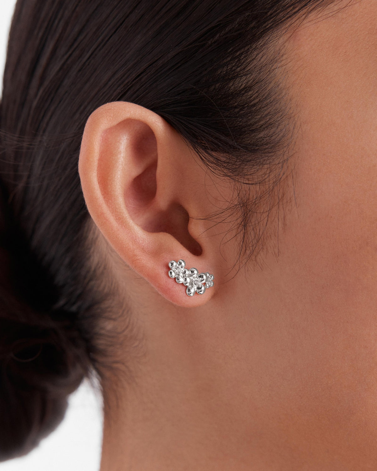 Fleur Stud Earrings - Silver