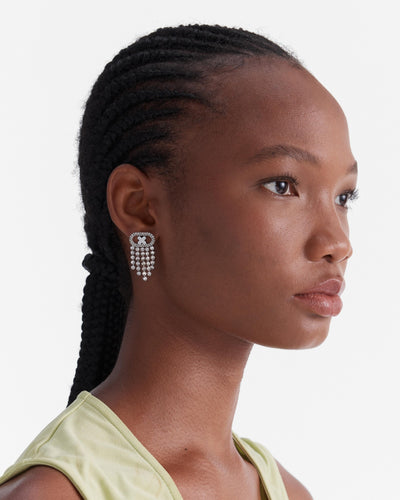 Everly Statement Drop Earrings - Silver