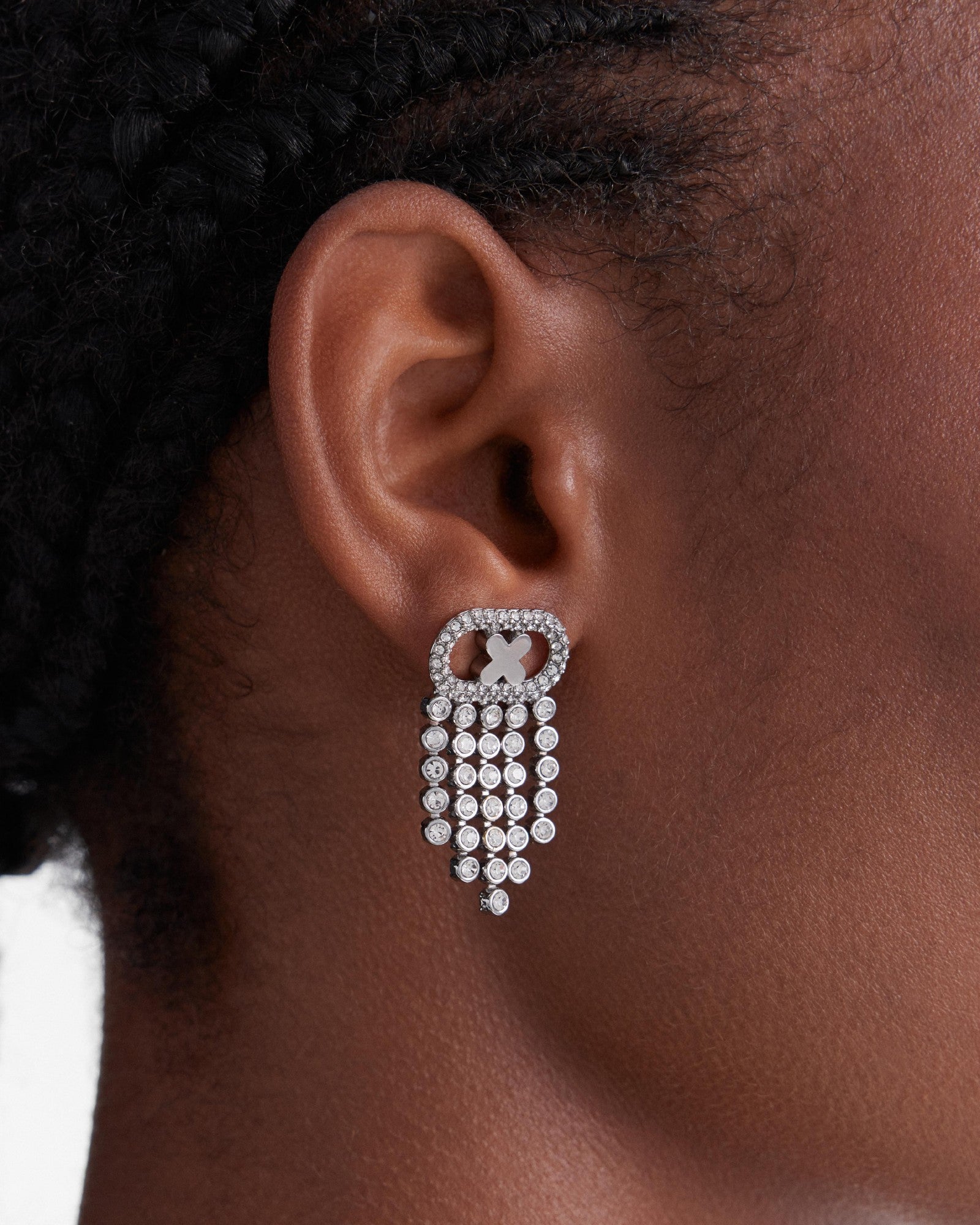 Everly Statement Drop Earrings - Silver