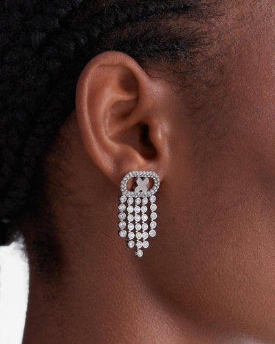 Everly Statement Drop Earrings - Silver
