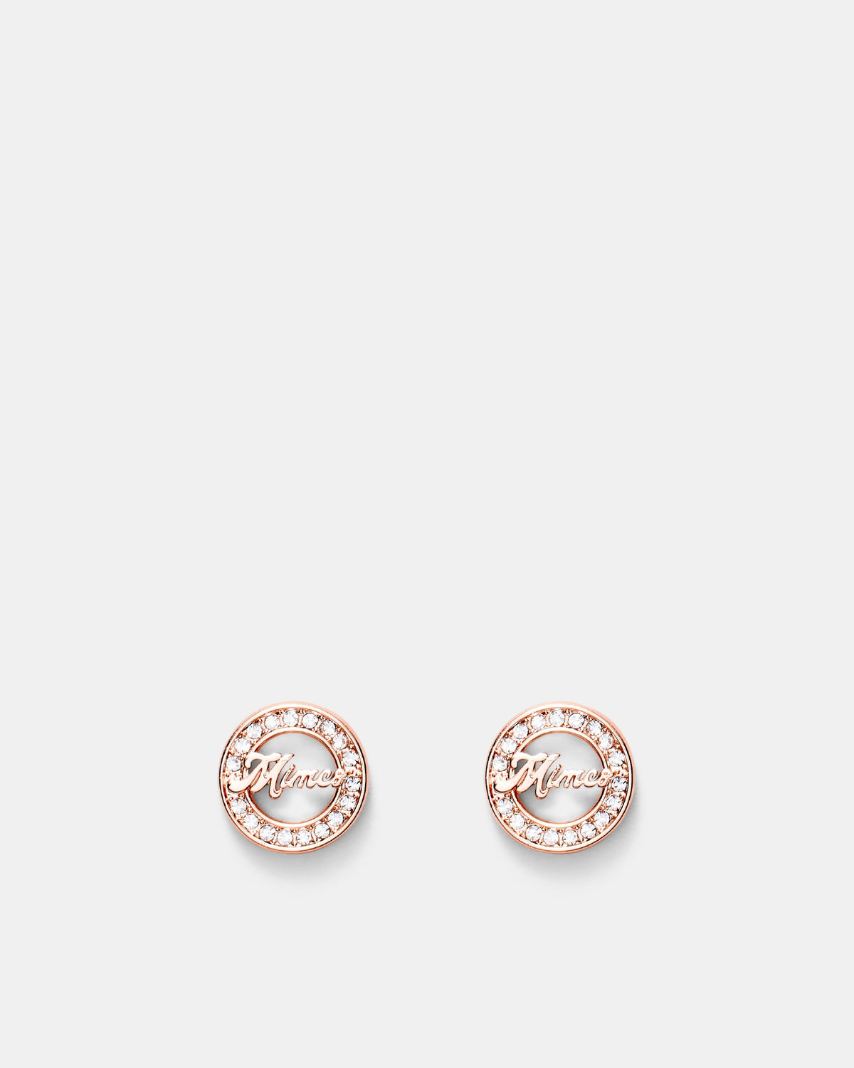 Miami Pave Stud Earrings - Rose Gold