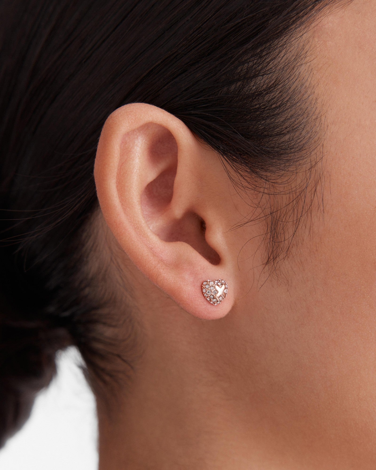 Reflective Stud Earrings Set - Rose Gold