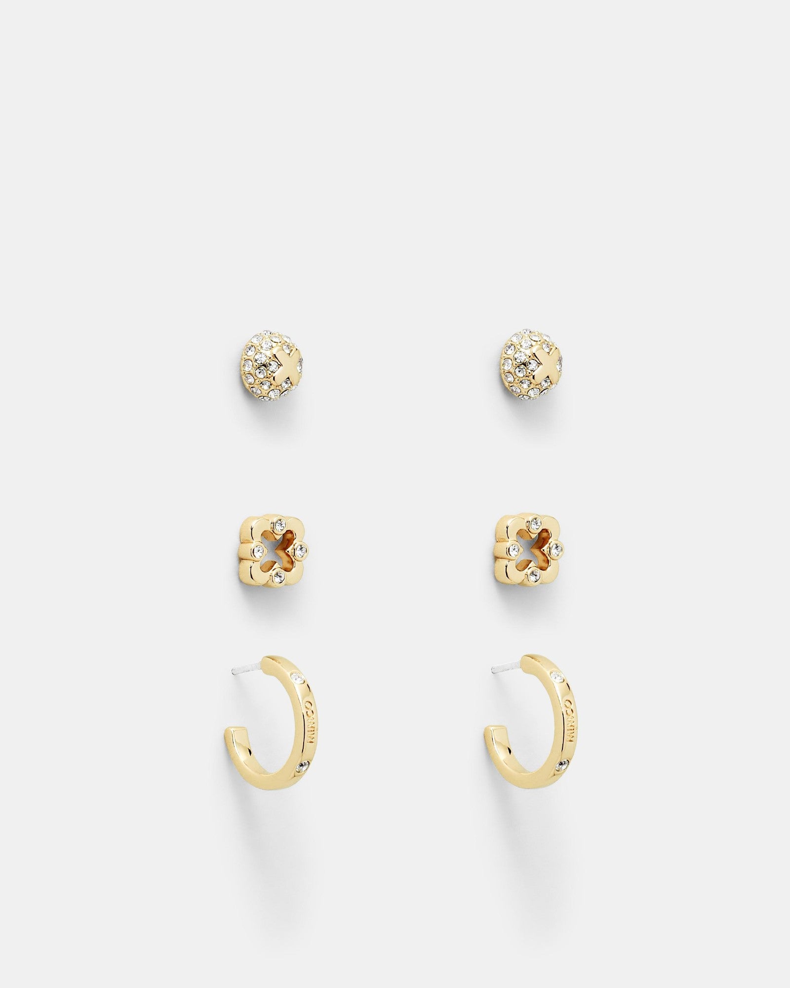 Wistful Stud Earrings Set - Gold