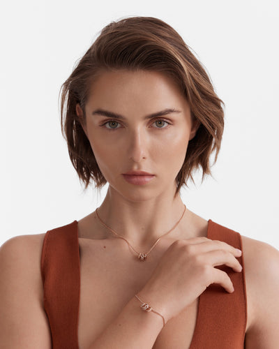 Flare Necklace And Wrist Gift Set - Rose Gold