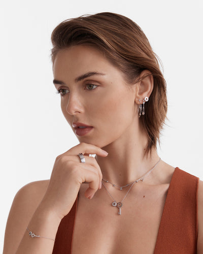Mimkey Stud Earrings - Silver