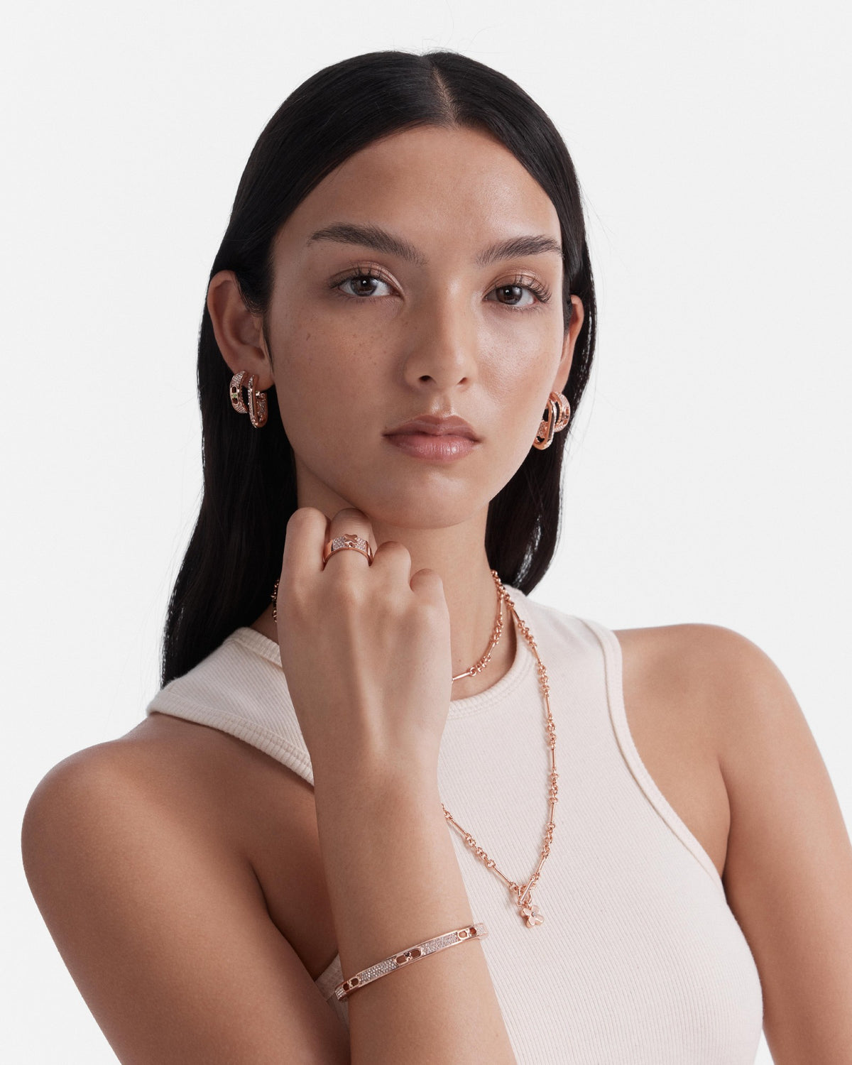 Everly Pave Bangle - Rose Gold