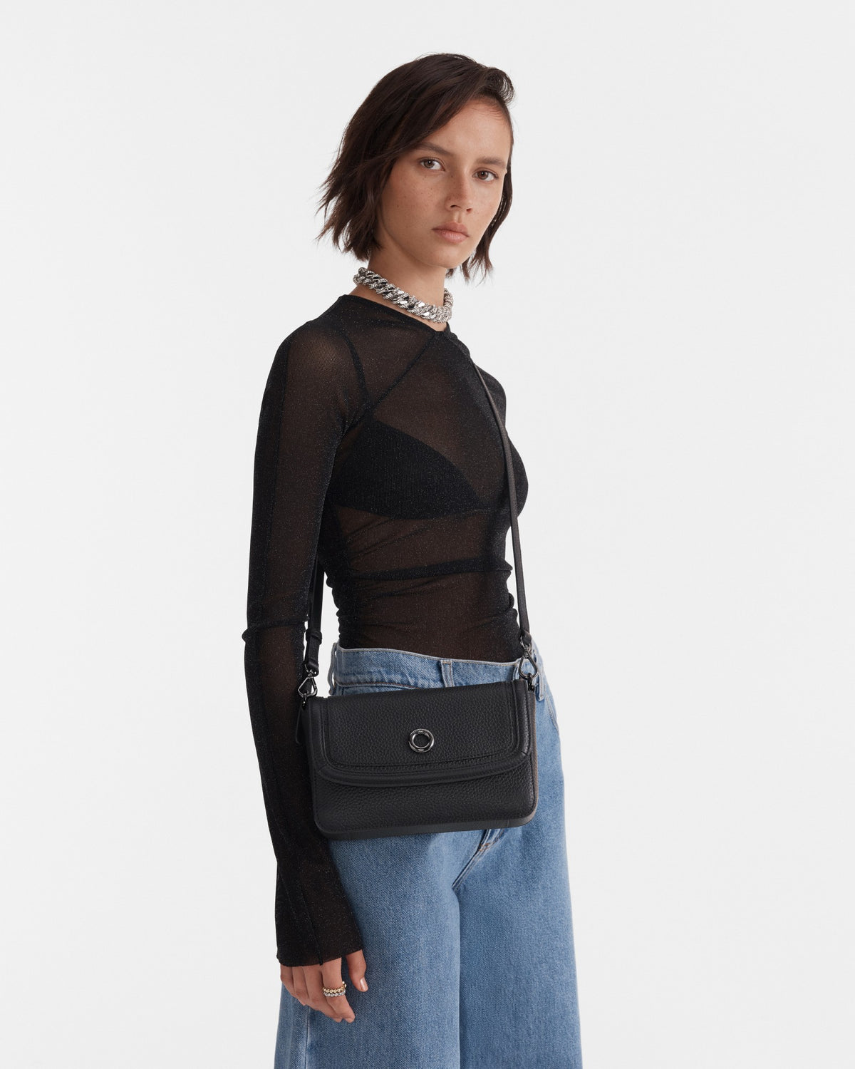 Orbit Crossbody Bag - Black Gunmetal