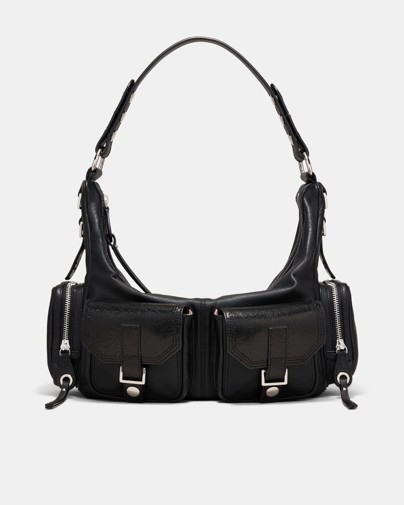 The 2004 Leather Hobo Bag - Black Silver