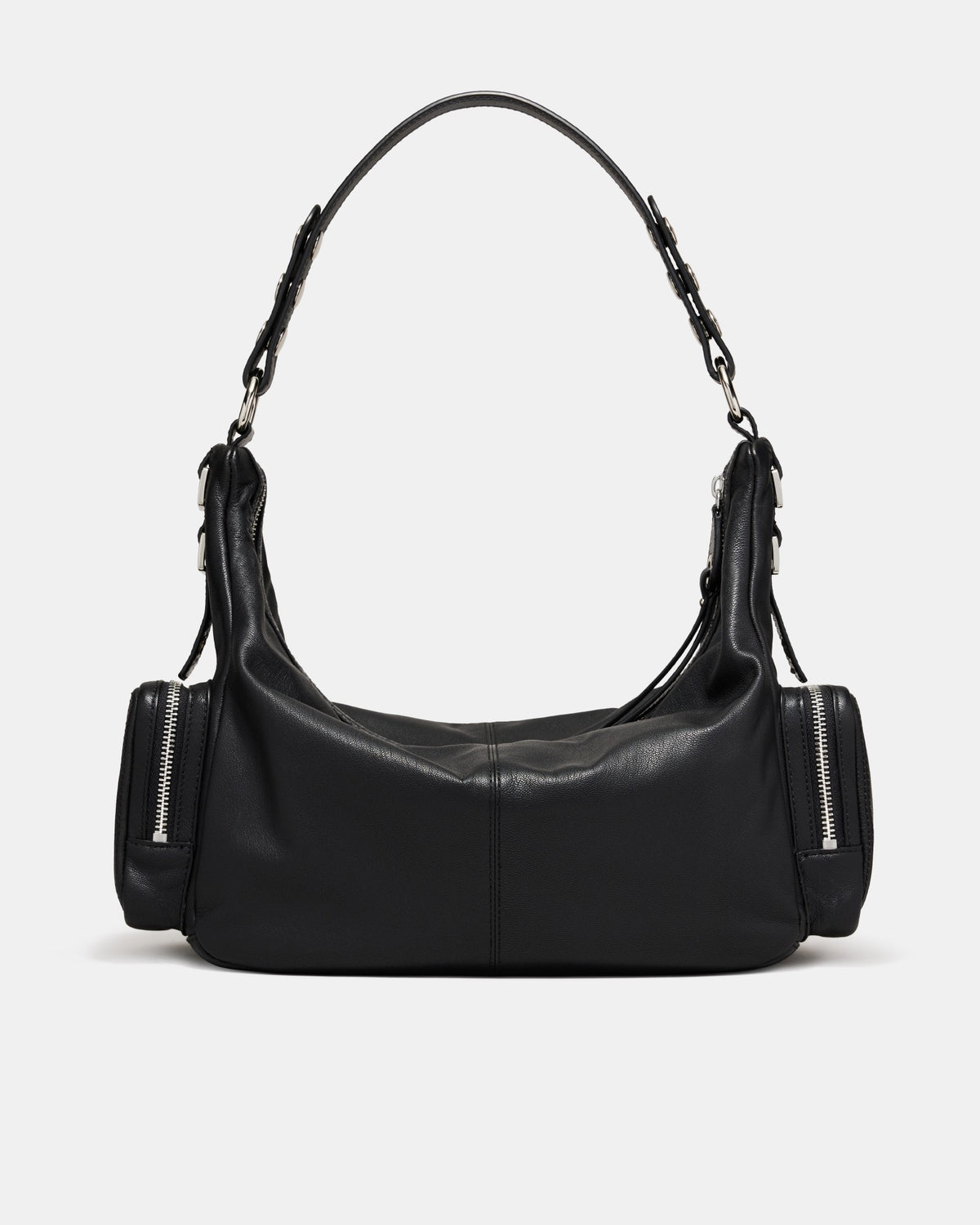 The 2004 Leather Hobo Bag - Black Silver