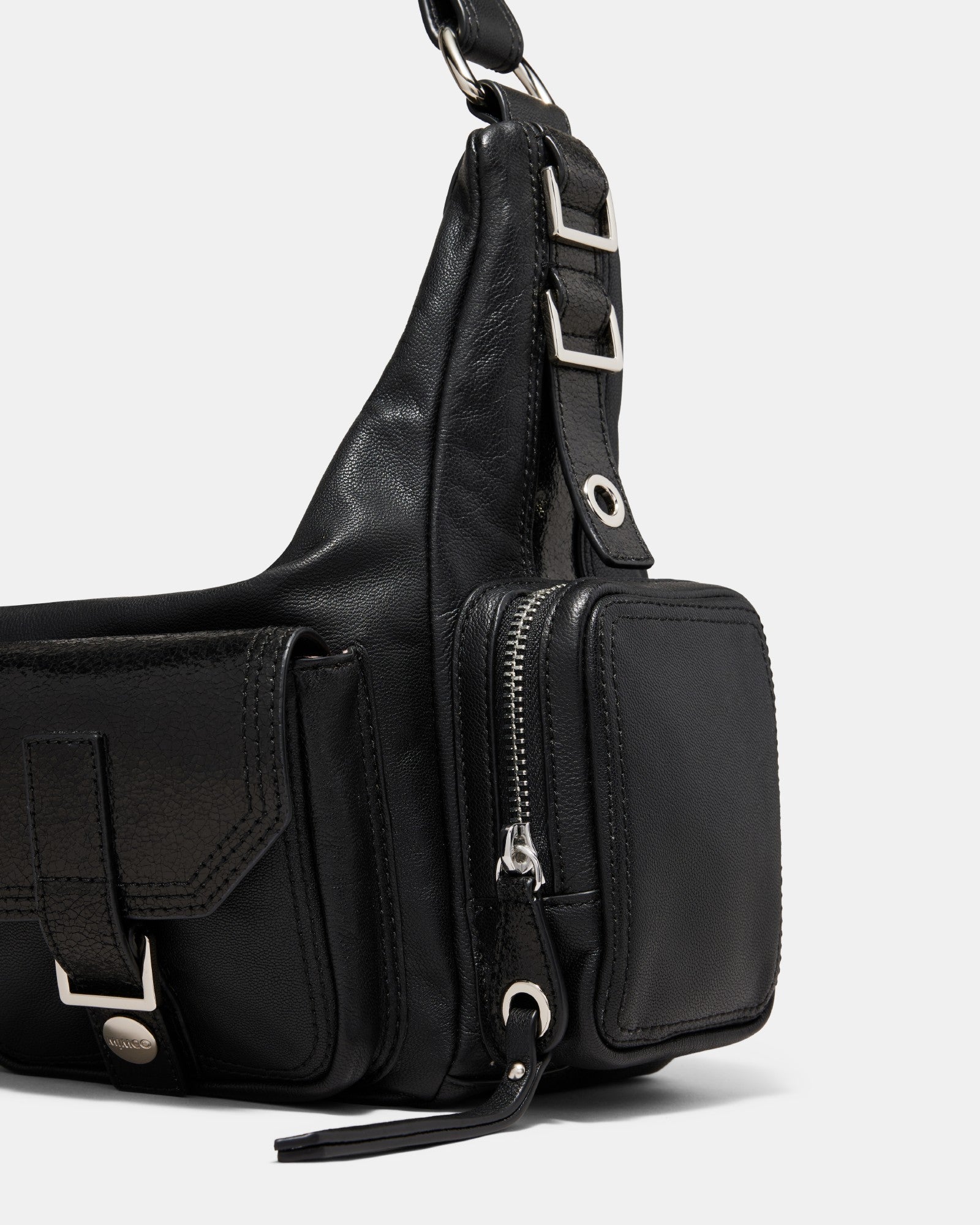 The 2004 Leather Hobo Bag - Black Silver