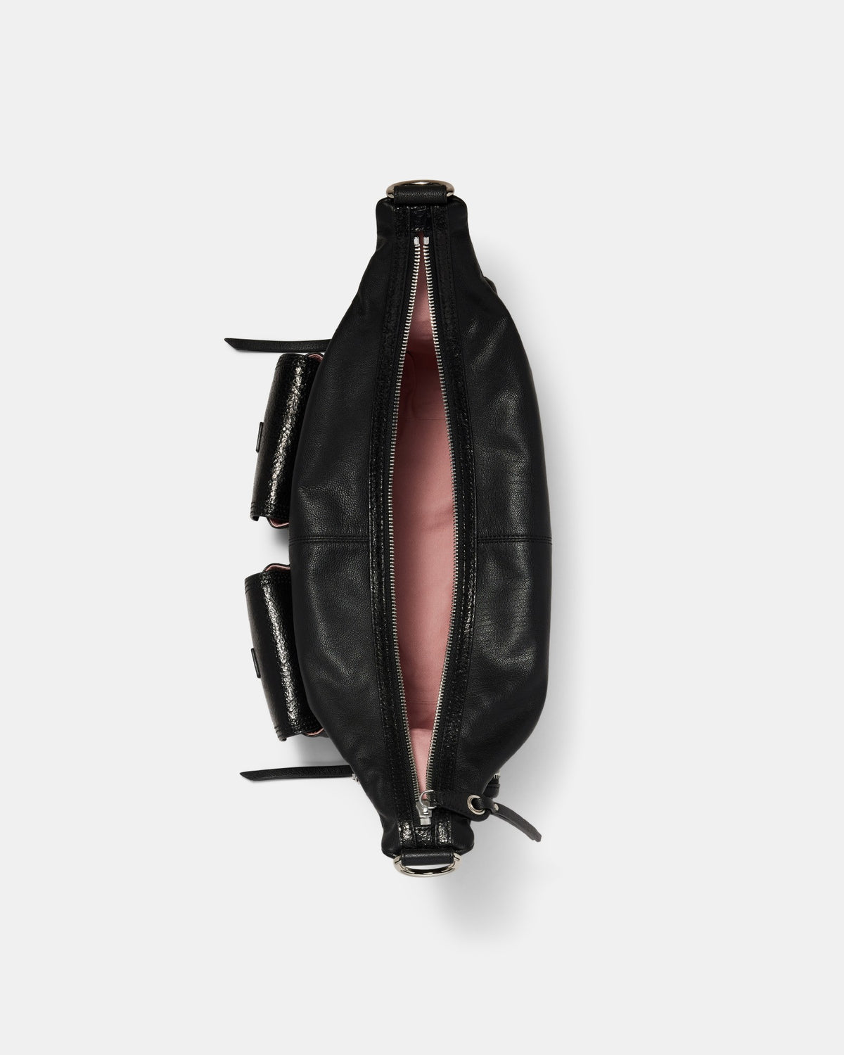 The 2004 Leather Hobo Bag - Black Silver