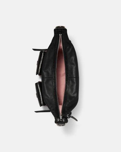 The 2004 Leather Hobo Bag - Black Silver