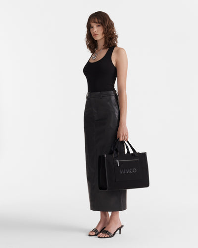 Patch Tote Bag - Black Gunmetal