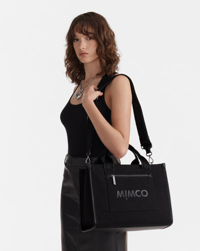 Patch Tote Bag - Black Gunmetal