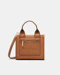 Patch Leather Mini Tote Bag - Caramel