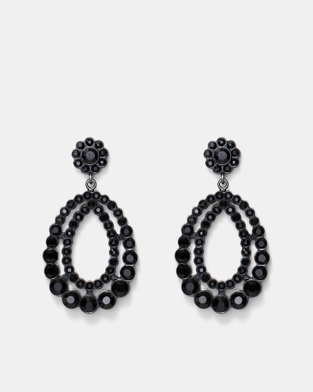 Simple Glamour Earrings - Black