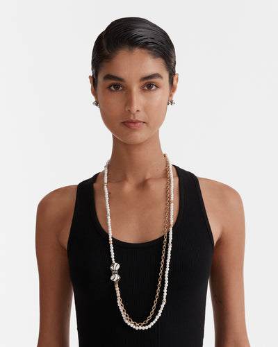 Revival Long Necklace - Black White