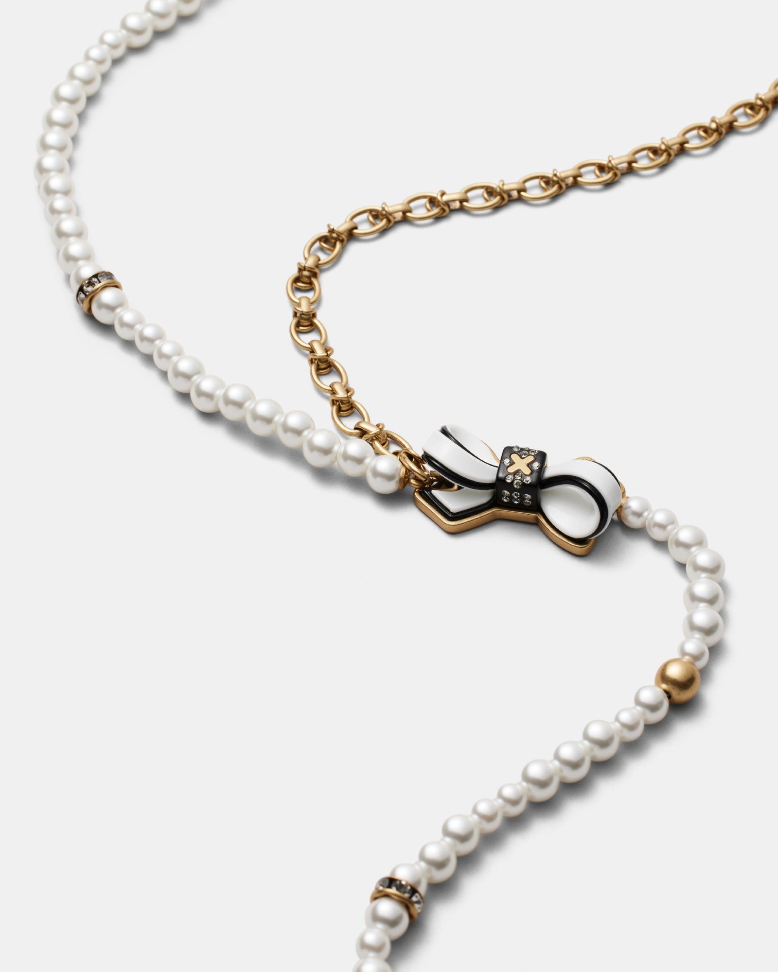 Revival Long Necklace - Black White