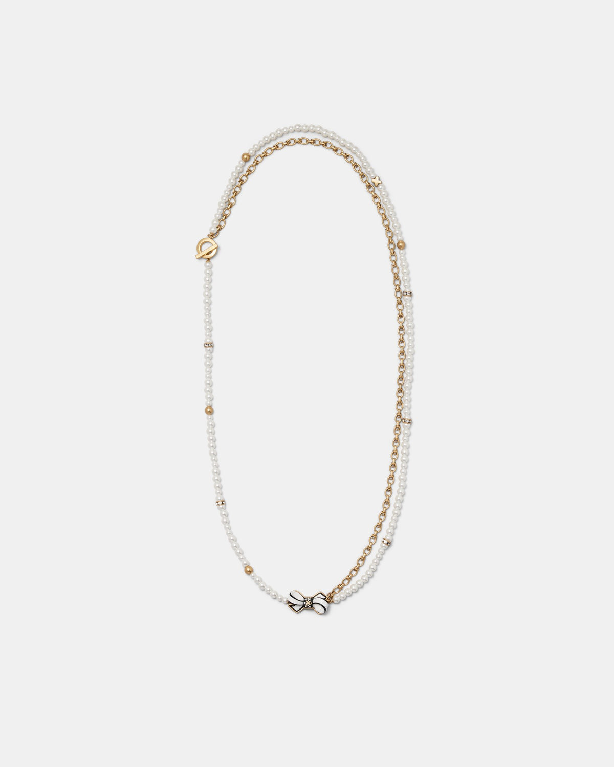 Revival Long Necklace - Black White