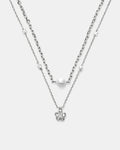Fleur Duo Necklace - Silver