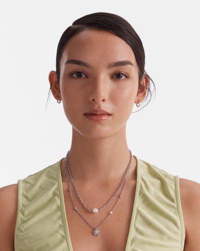 Fleur Duo Necklace - Silver