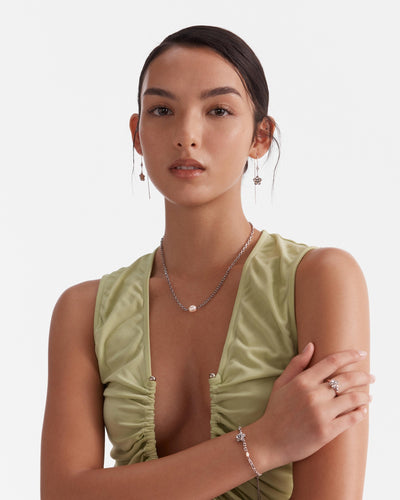 Fleur Duo Necklace - Silver