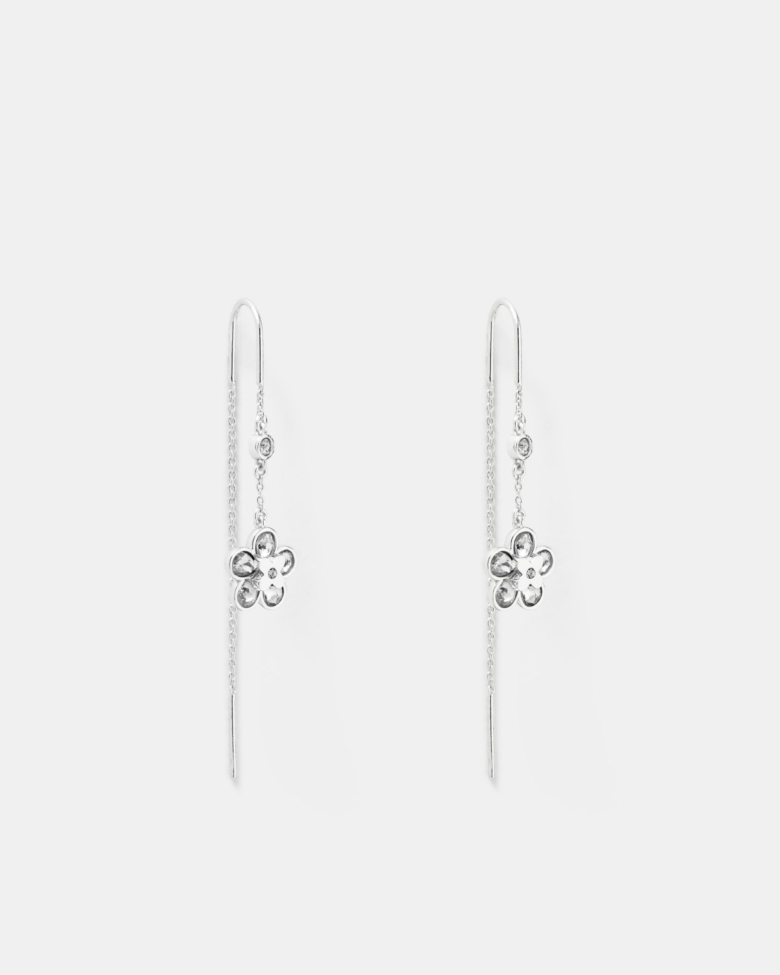 Fleur Thread Earrings - Silver