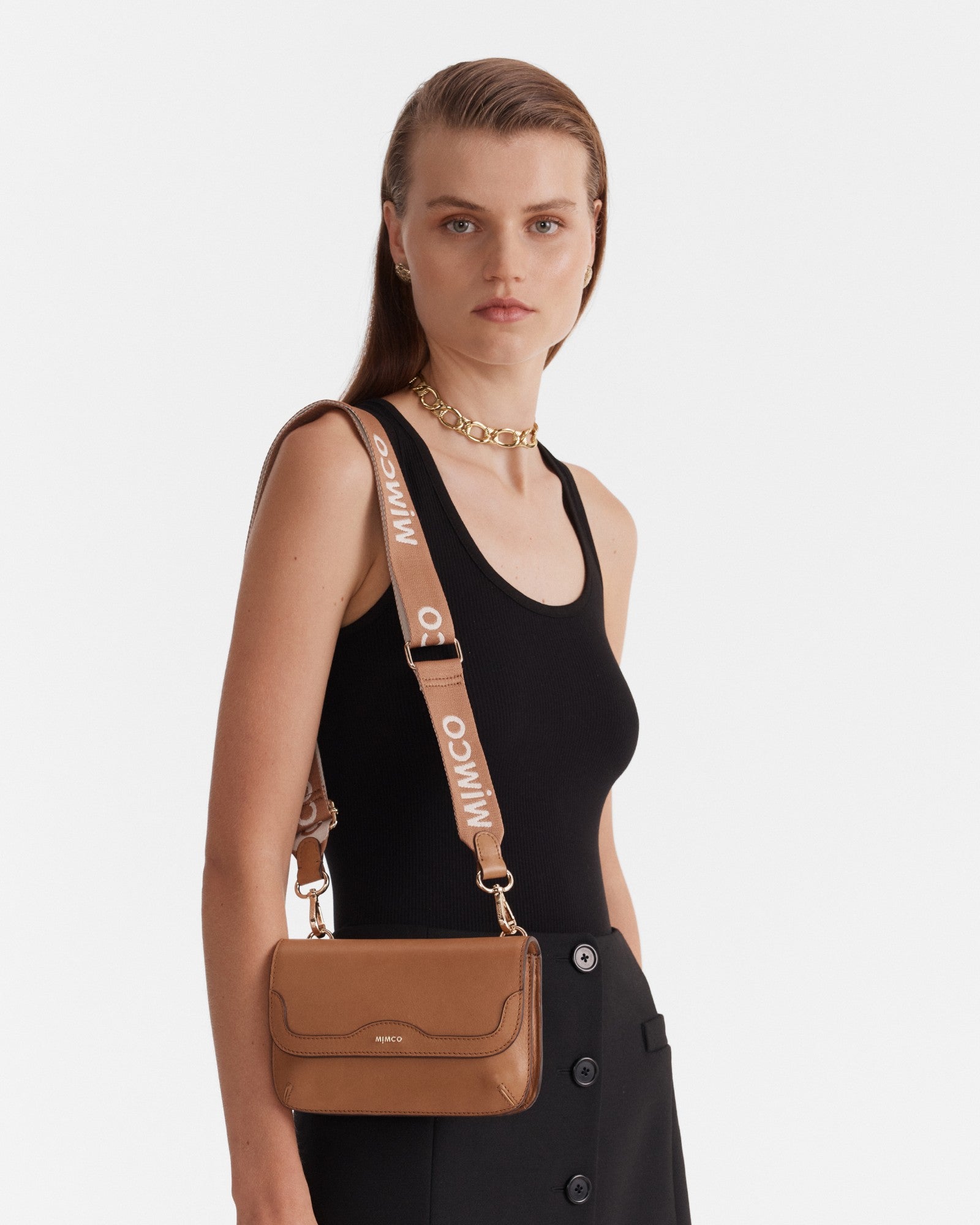 Jett Flapover Crossbody Bag - Caramel