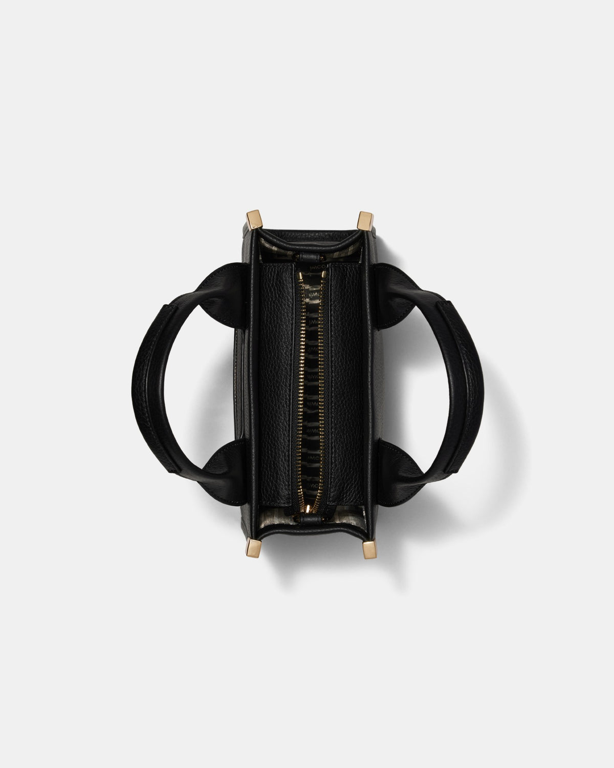 Patch Leather Mini Tote Bag - Black Light Gold