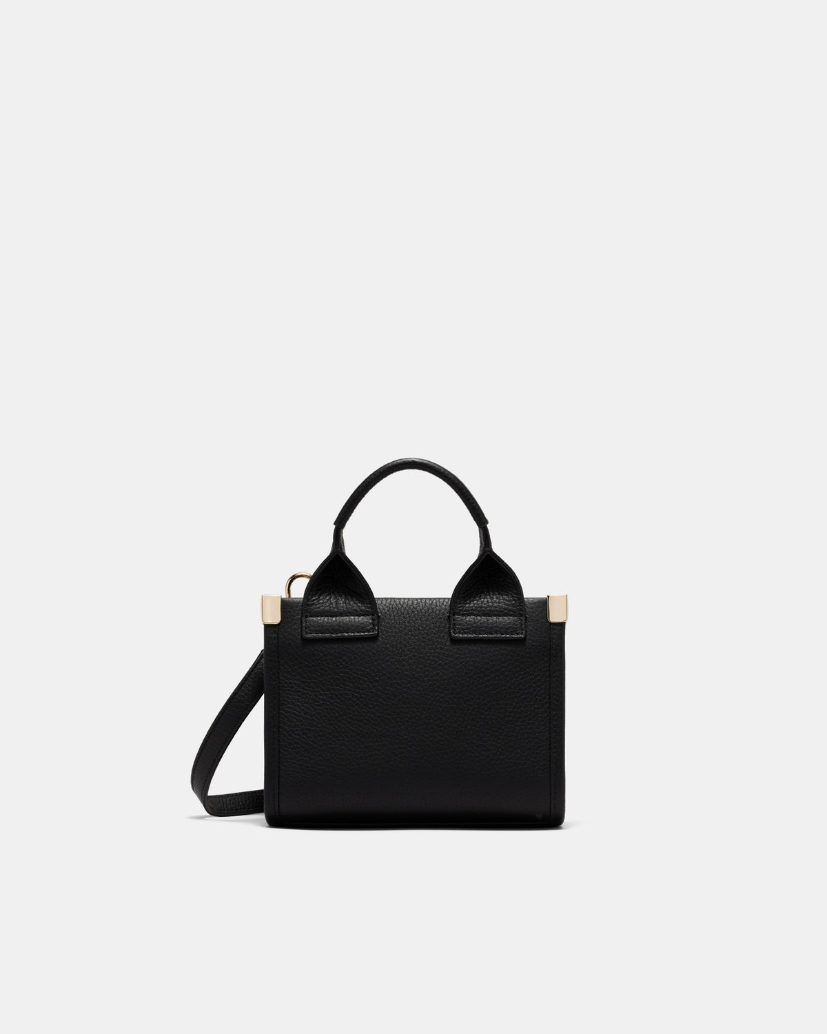 Patch Leather Micro Tote Bag - Black Light Gold